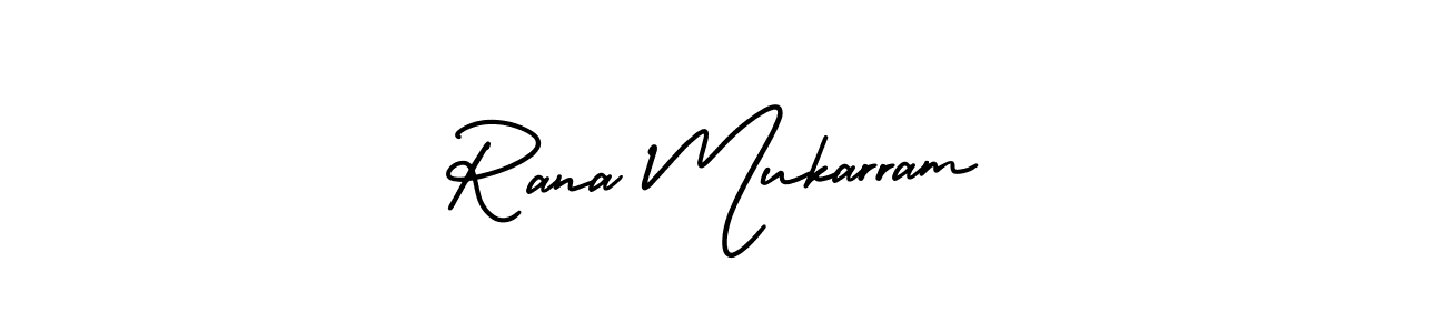 It looks lik you need a new signature style for name Rana Mukarram. Design unique handwritten (AmerikaSignatureDemo-Regular) signature with our free signature maker in just a few clicks. Rana Mukarram signature style 3 images and pictures png