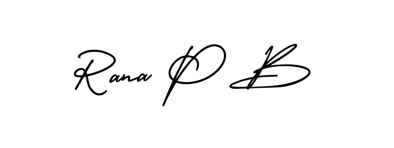 The best way (AmerikaSignatureDemo-Regular) to make a short signature is to pick only two or three words in your name. The name Rana P B include a total of six letters. For converting this name. Rana P B signature style 3 images and pictures png