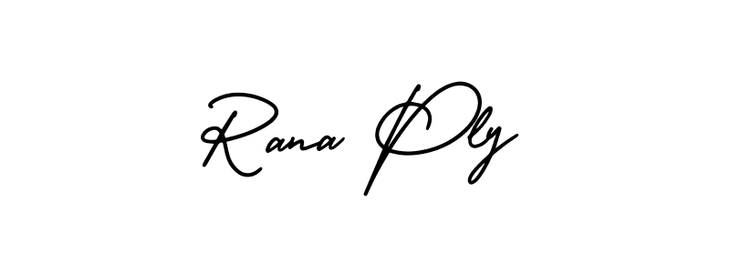 The best way (AmerikaSignatureDemo-Regular) to make a short signature is to pick only two or three words in your name. The name Rana Ply include a total of six letters. For converting this name. Rana Ply signature style 3 images and pictures png