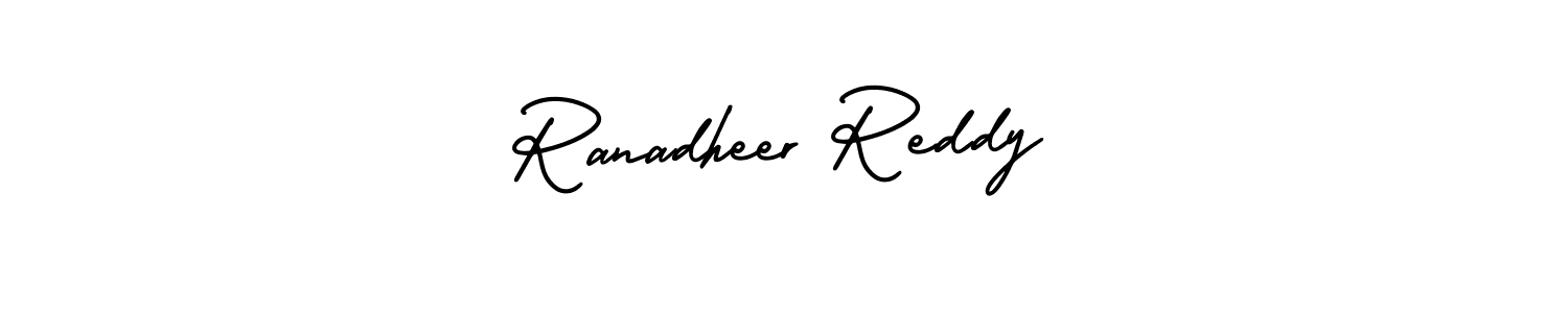 The best way (AmerikaSignatureDemo-Regular) to make a short signature is to pick only two or three words in your name. The name Ranadheer Reddy include a total of six letters. For converting this name. Ranadheer Reddy signature style 3 images and pictures png