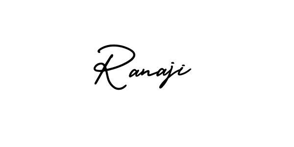You should practise on your own different ways (AmerikaSignatureDemo-Regular) to write your name (Ranaji) in signature. don't let someone else do it for you. Ranaji signature style 3 images and pictures png