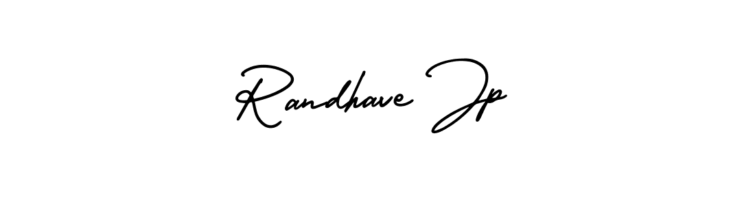 if you are searching for the best signature style for your name Randhave Jp. so please give up your signature search. here we have designed multiple signature styles  using AmerikaSignatureDemo-Regular. Randhave Jp signature style 3 images and pictures png