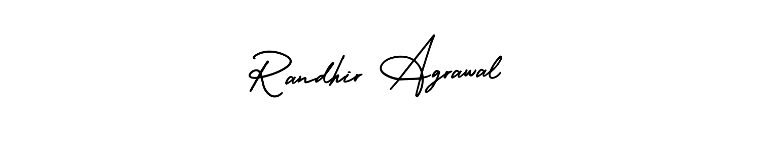 This is the best signature style for the Randhir Agrawal name. Also you like these signature font (AmerikaSignatureDemo-Regular). Mix name signature. Randhir Agrawal signature style 3 images and pictures png