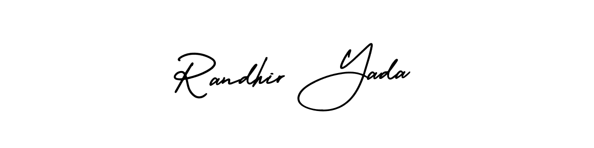 How to make Randhir Yada name signature. Use AmerikaSignatureDemo-Regular style for creating short signs online. This is the latest handwritten sign. Randhir Yada signature style 3 images and pictures png