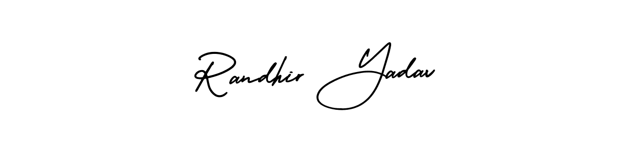 Also You can easily find your signature by using the search form. We will create Randhir Yadav name handwritten signature images for you free of cost using AmerikaSignatureDemo-Regular sign style. Randhir Yadav signature style 3 images and pictures png