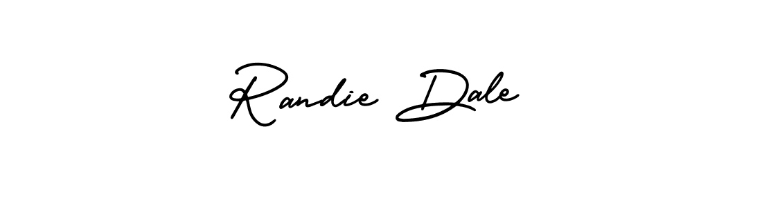 You should practise on your own different ways (AmerikaSignatureDemo-Regular) to write your name (Randie Dale) in signature. don't let someone else do it for you. Randie Dale signature style 3 images and pictures png