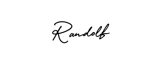 The best way (AmerikaSignatureDemo-Regular) to make a short signature is to pick only two or three words in your name. The name Randolf include a total of six letters. For converting this name. Randolf signature style 3 images and pictures png