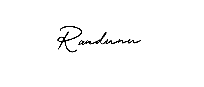 Use a signature maker to create a handwritten signature online. With this signature software, you can design (AmerikaSignatureDemo-Regular) your own signature for name Randunu. Randunu signature style 3 images and pictures png