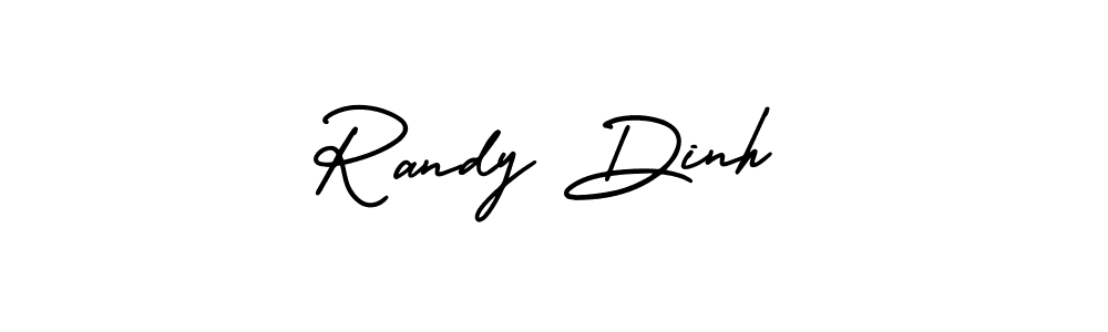 How to make Randy Dinh name signature. Use AmerikaSignatureDemo-Regular style for creating short signs online. This is the latest handwritten sign. Randy Dinh signature style 3 images and pictures png