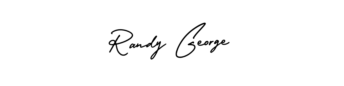You should practise on your own different ways (AmerikaSignatureDemo-Regular) to write your name (Randy George) in signature. don't let someone else do it for you. Randy George signature style 3 images and pictures png