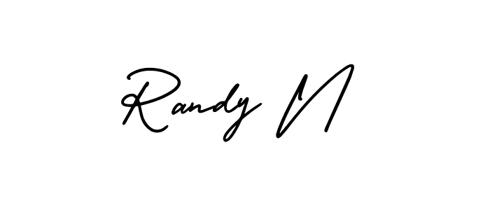 How to make Randy N signature? AmerikaSignatureDemo-Regular is a professional autograph style. Create handwritten signature for Randy N name. Randy N signature style 3 images and pictures png