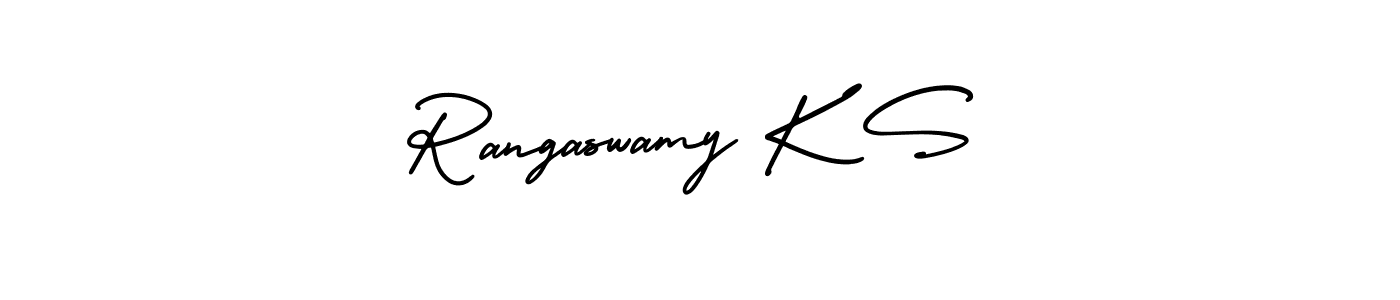 Use a signature maker to create a handwritten signature online. With this signature software, you can design (AmerikaSignatureDemo-Regular) your own signature for name Rangaswamy K S. Rangaswamy K S signature style 3 images and pictures png