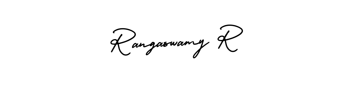 AmerikaSignatureDemo-Regular is a professional signature style that is perfect for those who want to add a touch of class to their signature. It is also a great choice for those who want to make their signature more unique. Get Rangaswamy R name to fancy signature for free. Rangaswamy R signature style 3 images and pictures png