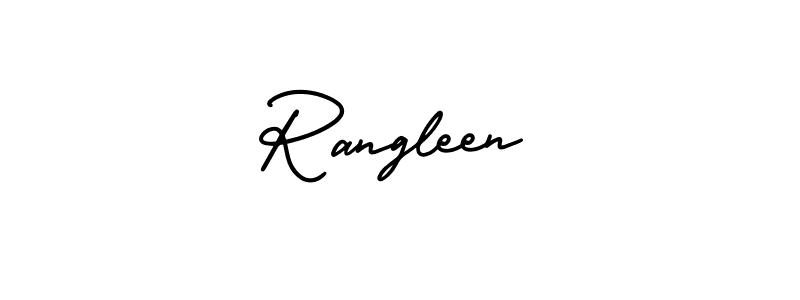How to make Rangleen name signature. Use AmerikaSignatureDemo-Regular style for creating short signs online. This is the latest handwritten sign. Rangleen signature style 3 images and pictures png