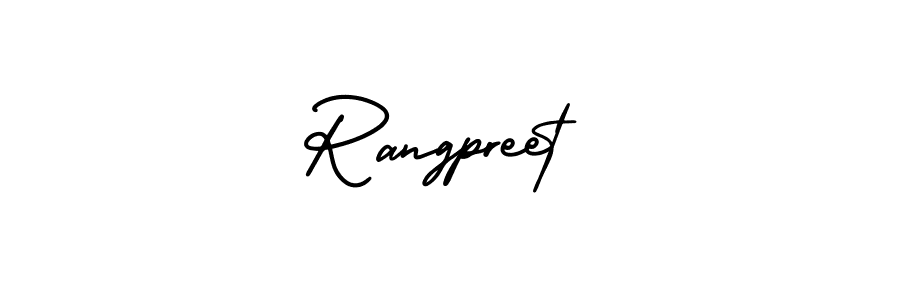 You should practise on your own different ways (AmerikaSignatureDemo-Regular) to write your name (Rangpreet) in signature. don't let someone else do it for you. Rangpreet signature style 3 images and pictures png