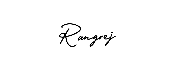 It looks lik you need a new signature style for name Rangrej. Design unique handwritten (AmerikaSignatureDemo-Regular) signature with our free signature maker in just a few clicks. Rangrej signature style 3 images and pictures png