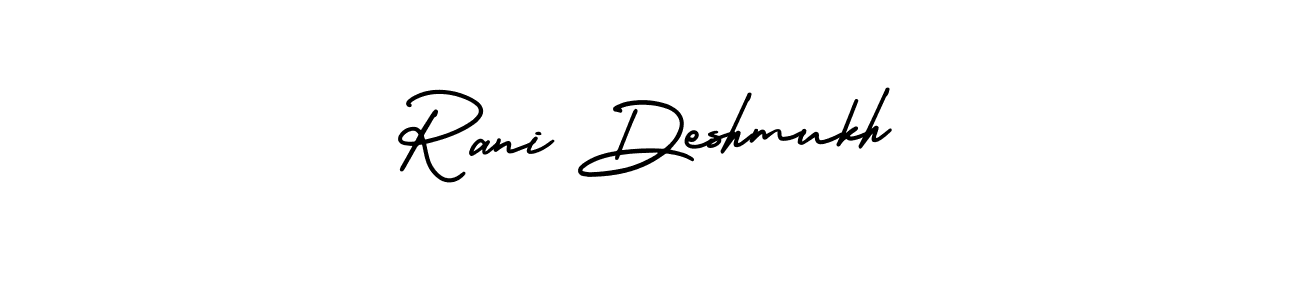Similarly AmerikaSignatureDemo-Regular is the best handwritten signature design. Signature creator online .You can use it as an online autograph creator for name Rani Deshmukh. Rani Deshmukh signature style 3 images and pictures png