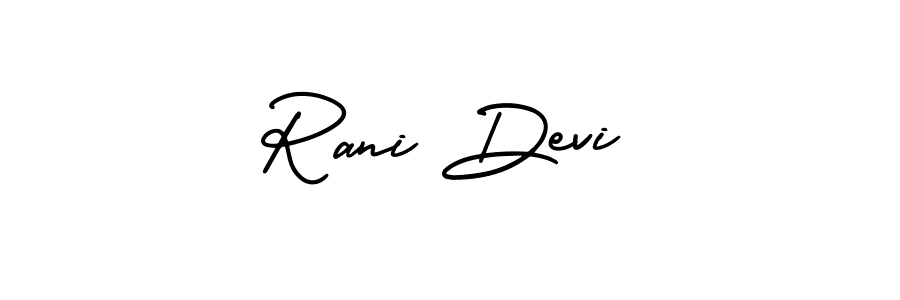 AmerikaSignatureDemo-Regular is a professional signature style that is perfect for those who want to add a touch of class to their signature. It is also a great choice for those who want to make their signature more unique. Get Rani Devi name to fancy signature for free. Rani Devi signature style 3 images and pictures png