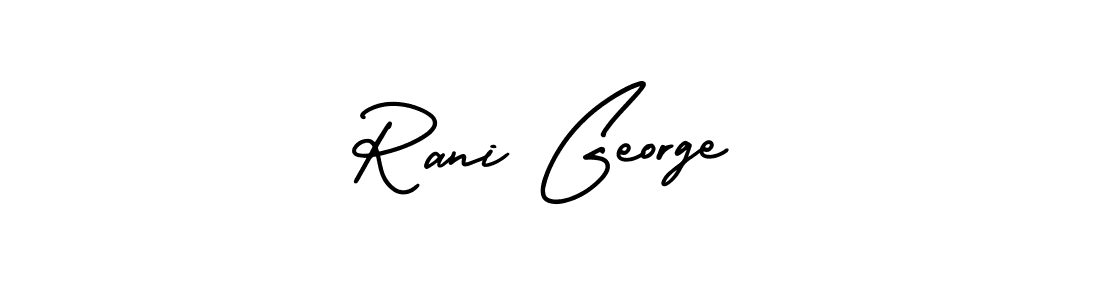 if you are searching for the best signature style for your name Rani George. so please give up your signature search. here we have designed multiple signature styles  using AmerikaSignatureDemo-Regular. Rani George signature style 3 images and pictures png