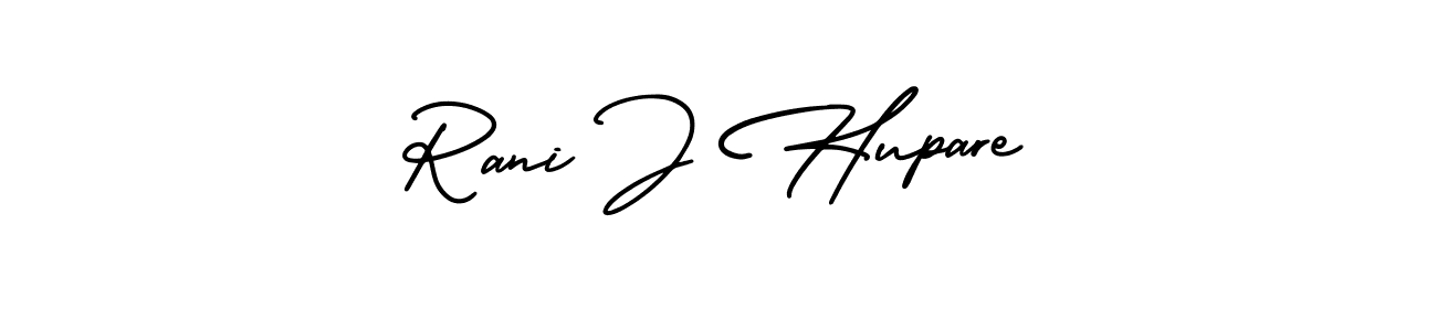 The best way (AmerikaSignatureDemo-Regular) to make a short signature is to pick only two or three words in your name. The name Rani J Hupare include a total of six letters. For converting this name. Rani J Hupare signature style 3 images and pictures png