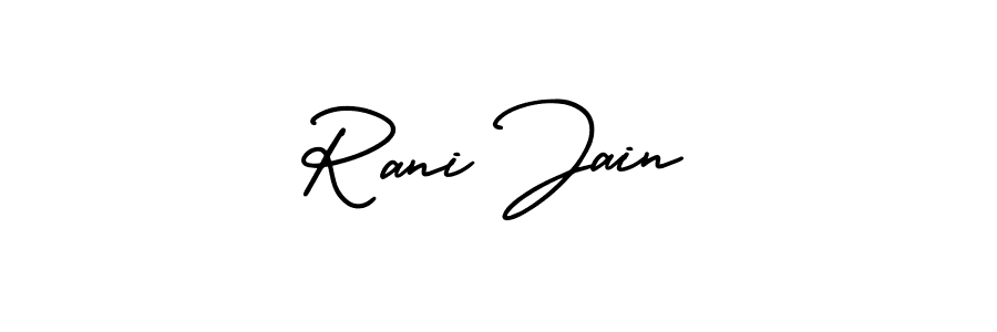 if you are searching for the best signature style for your name Rani Jain. so please give up your signature search. here we have designed multiple signature styles  using AmerikaSignatureDemo-Regular. Rani Jain signature style 3 images and pictures png
