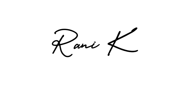 Create a beautiful signature design for name Rani K. With this signature (AmerikaSignatureDemo-Regular) fonts, you can make a handwritten signature for free. Rani K signature style 3 images and pictures png