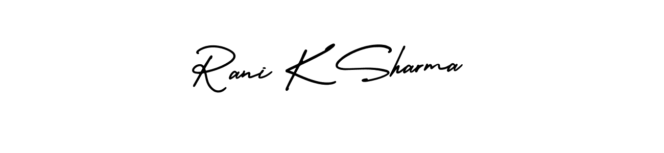 You can use this online signature creator to create a handwritten signature for the name Rani K Sharma. This is the best online autograph maker. Rani K Sharma signature style 3 images and pictures png