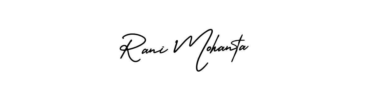 How to Draw Rani Mohanta signature style? AmerikaSignatureDemo-Regular is a latest design signature styles for name Rani Mohanta. Rani Mohanta signature style 3 images and pictures png