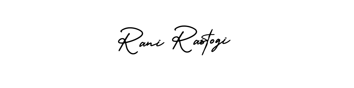 Make a short Rani Rastogi signature style. Manage your documents anywhere anytime using AmerikaSignatureDemo-Regular. Create and add eSignatures, submit forms, share and send files easily. Rani Rastogi signature style 3 images and pictures png