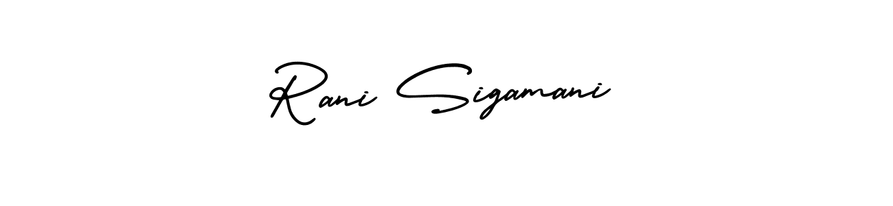 Use a signature maker to create a handwritten signature online. With this signature software, you can design (AmerikaSignatureDemo-Regular) your own signature for name Rani Sigamani. Rani Sigamani signature style 3 images and pictures png