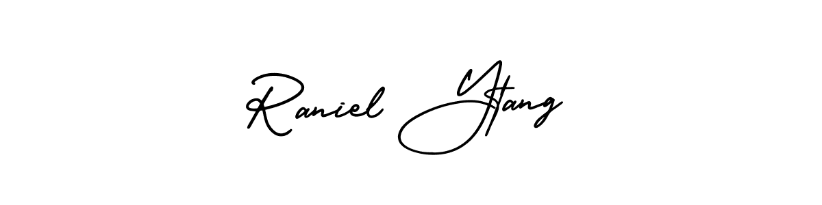 Raniel Ytang stylish signature style. Best Handwritten Sign (AmerikaSignatureDemo-Regular) for my name. Handwritten Signature Collection Ideas for my name Raniel Ytang. Raniel Ytang signature style 3 images and pictures png