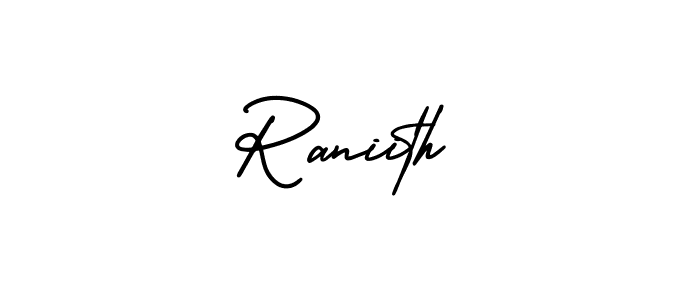 This is the best signature style for the Raniith name. Also you like these signature font (AmerikaSignatureDemo-Regular). Mix name signature. Raniith signature style 3 images and pictures png