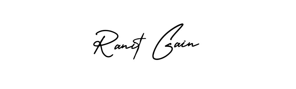 How to make Ranit Gain signature? AmerikaSignatureDemo-Regular is a professional autograph style. Create handwritten signature for Ranit Gain name. Ranit Gain signature style 3 images and pictures png