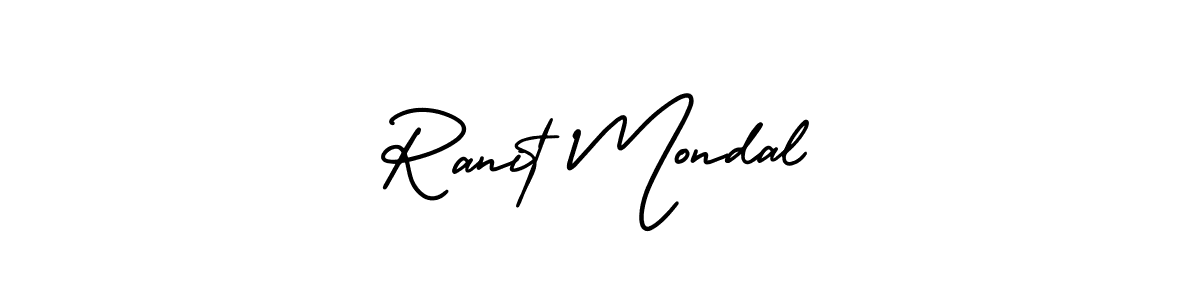 How to make Ranit Mondal name signature. Use AmerikaSignatureDemo-Regular style for creating short signs online. This is the latest handwritten sign. Ranit Mondal signature style 3 images and pictures png