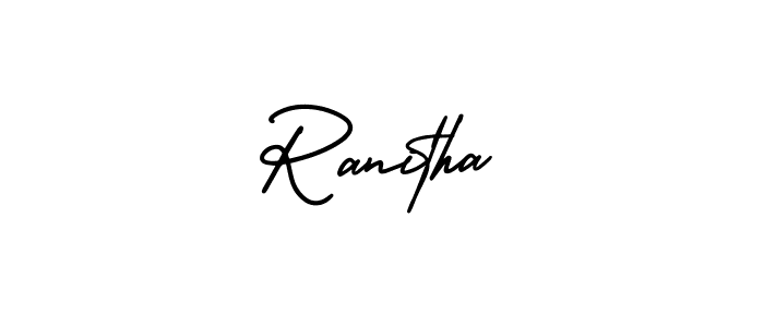 Similarly AmerikaSignatureDemo-Regular is the best handwritten signature design. Signature creator online .You can use it as an online autograph creator for name Ranitha. Ranitha signature style 3 images and pictures png