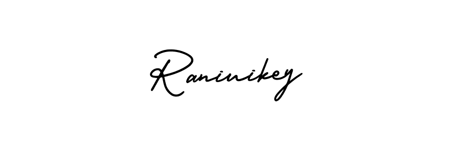 AmerikaSignatureDemo-Regular is a professional signature style that is perfect for those who want to add a touch of class to their signature. It is also a great choice for those who want to make their signature more unique. Get Raniuikey name to fancy signature for free. Raniuikey signature style 3 images and pictures png