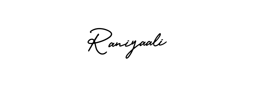 Design your own signature with our free online signature maker. With this signature software, you can create a handwritten (AmerikaSignatureDemo-Regular) signature for name Raniyaali. Raniyaali signature style 3 images and pictures png