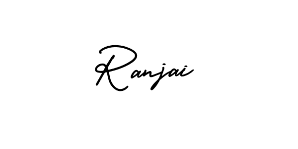 The best way (AmerikaSignatureDemo-Regular) to make a short signature is to pick only two or three words in your name. The name Ranjai include a total of six letters. For converting this name. Ranjai signature style 3 images and pictures png
