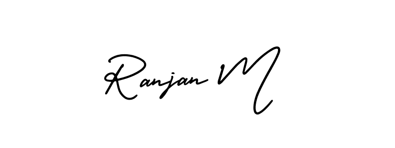 Also You can easily find your signature by using the search form. We will create Ranjan M name handwritten signature images for you free of cost using AmerikaSignatureDemo-Regular sign style. Ranjan M signature style 3 images and pictures png