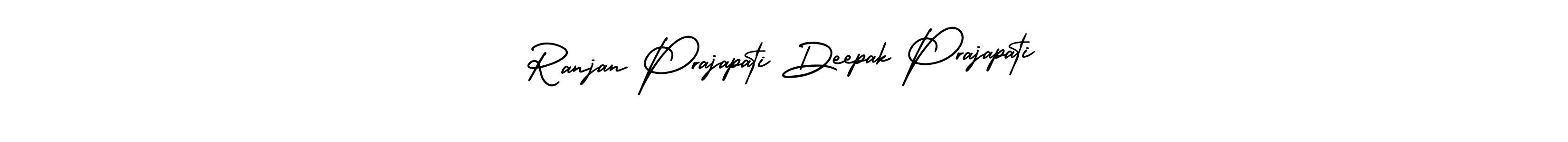 This is the best signature style for the Ranjan Prajapati Deepak Prajapati name. Also you like these signature font (AmerikaSignatureDemo-Regular). Mix name signature. Ranjan Prajapati Deepak Prajapati signature style 3 images and pictures png