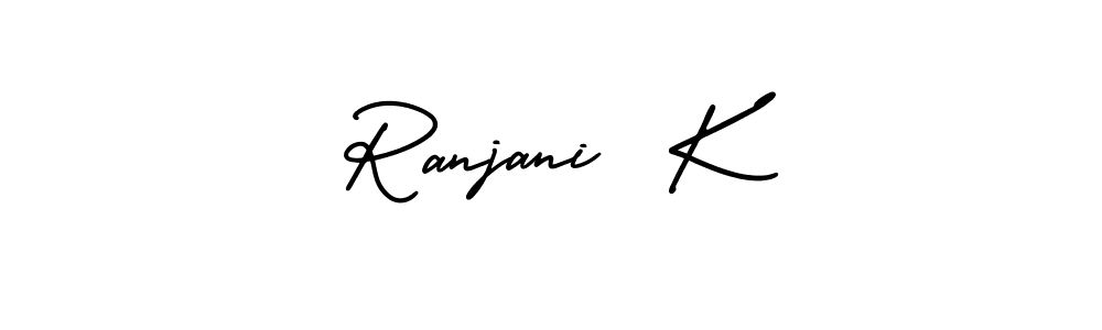 See photos of Ranjani  K official signature by Spectra . Check more albums & portfolios. Read reviews & check more about AmerikaSignatureDemo-Regular font. Ranjani  K signature style 3 images and pictures png