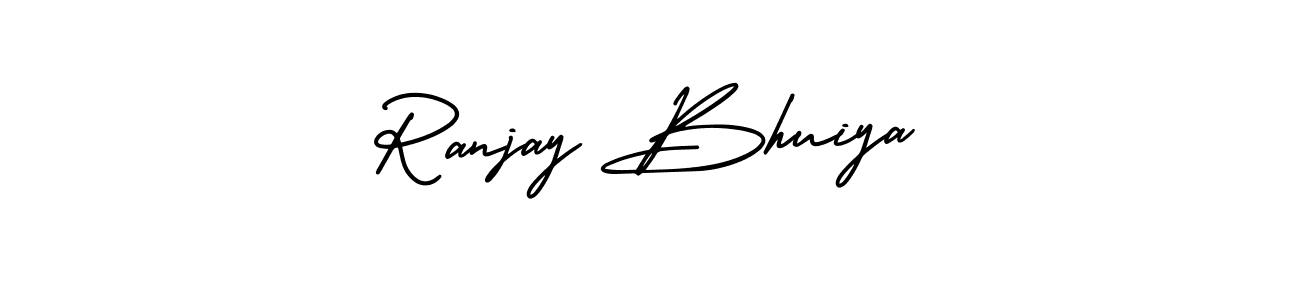 AmerikaSignatureDemo-Regular is a professional signature style that is perfect for those who want to add a touch of class to their signature. It is also a great choice for those who want to make their signature more unique. Get Ranjay Bhuiya name to fancy signature for free. Ranjay Bhuiya signature style 3 images and pictures png