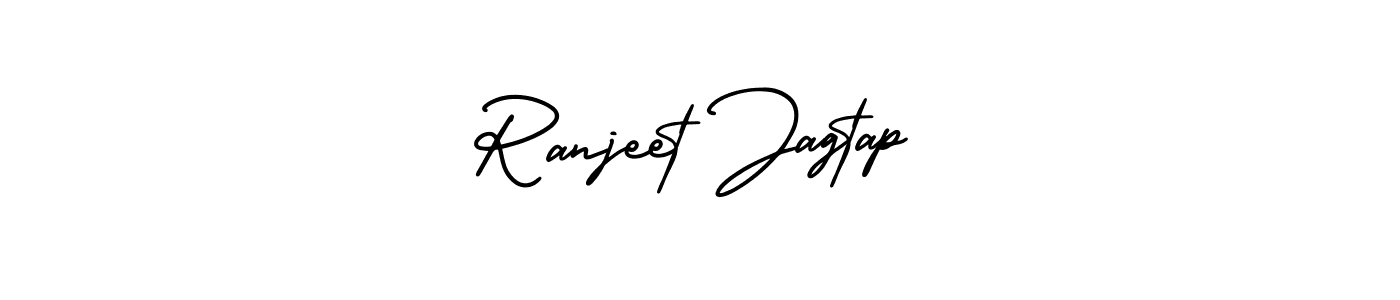 The best way (AmerikaSignatureDemo-Regular) to make a short signature is to pick only two or three words in your name. The name Ranjeet Jagtap include a total of six letters. For converting this name. Ranjeet Jagtap signature style 3 images and pictures png