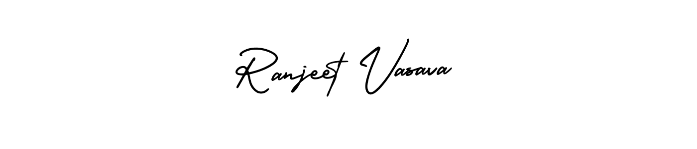 Make a short Ranjeet Vasava signature style. Manage your documents anywhere anytime using AmerikaSignatureDemo-Regular. Create and add eSignatures, submit forms, share and send files easily. Ranjeet Vasava signature style 3 images and pictures png