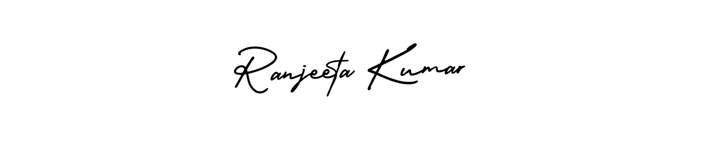 How to make Ranjeeta Kumar name signature. Use AmerikaSignatureDemo-Regular style for creating short signs online. This is the latest handwritten sign. Ranjeeta Kumar signature style 3 images and pictures png