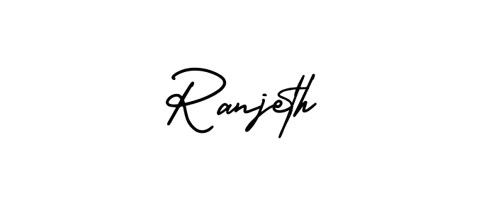 It looks lik you need a new signature style for name Ranjeth. Design unique handwritten (AmerikaSignatureDemo-Regular) signature with our free signature maker in just a few clicks. Ranjeth signature style 3 images and pictures png