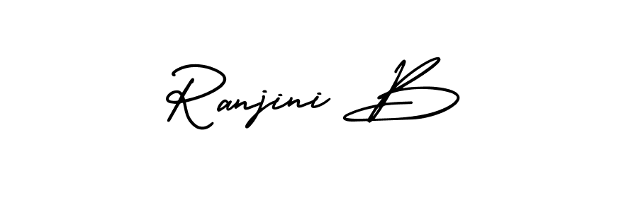 Also You can easily find your signature by using the search form. We will create Ranjini B name handwritten signature images for you free of cost using AmerikaSignatureDemo-Regular sign style. Ranjini B signature style 3 images and pictures png