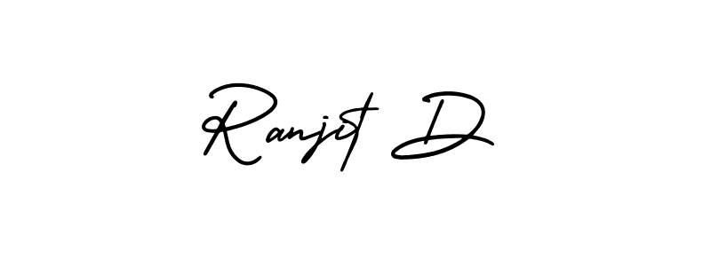 The best way (AmerikaSignatureDemo-Regular) to make a short signature is to pick only two or three words in your name. The name Ranjit D include a total of six letters. For converting this name. Ranjit D signature style 3 images and pictures png