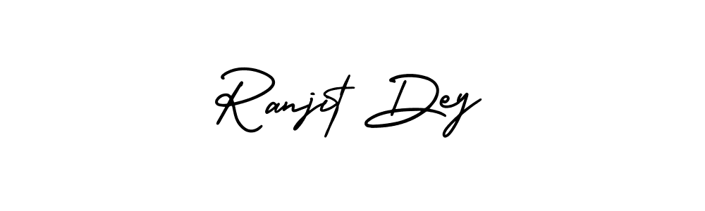 You should practise on your own different ways (AmerikaSignatureDemo-Regular) to write your name (Ranjit Dey) in signature. don't let someone else do it for you. Ranjit Dey signature style 3 images and pictures png
