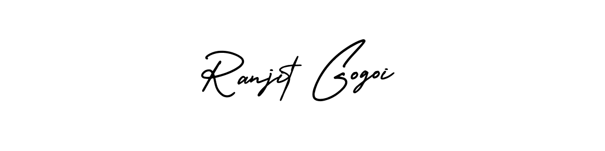 How to make Ranjit Gogoi name signature. Use AmerikaSignatureDemo-Regular style for creating short signs online. This is the latest handwritten sign. Ranjit Gogoi signature style 3 images and pictures png